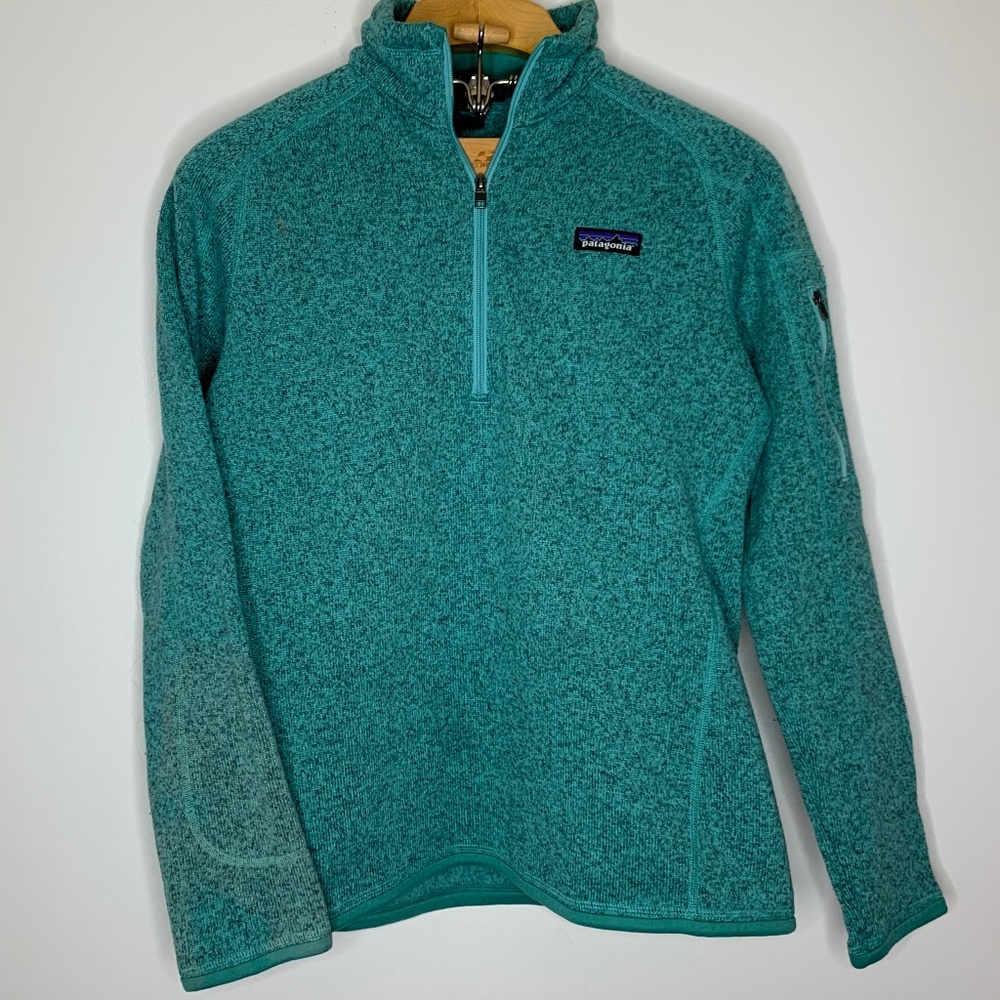 Patagonia Better Sweater 1/4 zip pullover teal Med